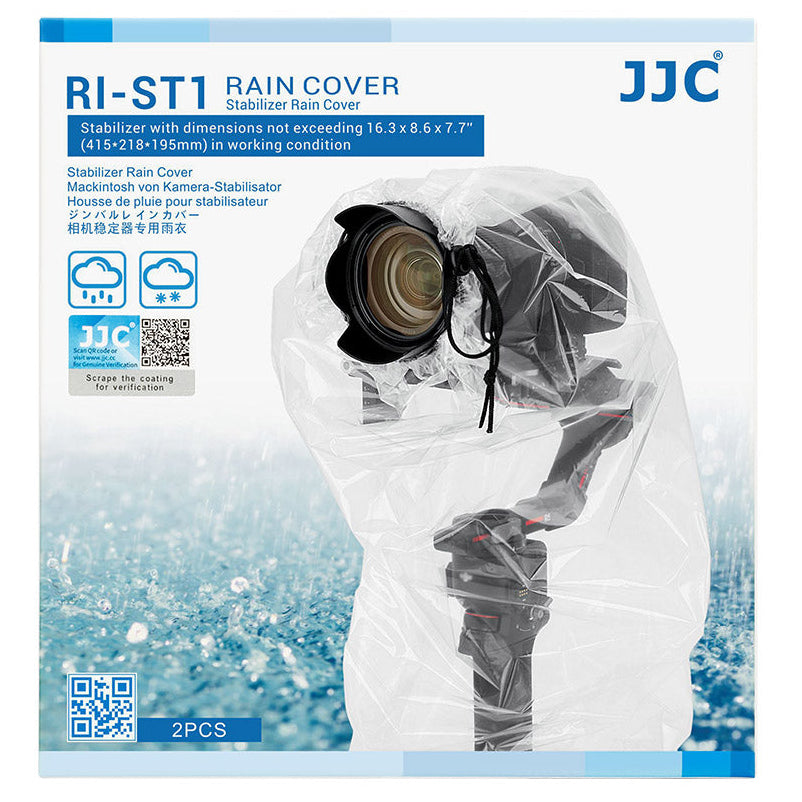 JJC Disposable Raincover for gimbal stabilizer with camera dims 41.4 x 21.8 x 19.5 cm. (Pack of 2) RI-ST1