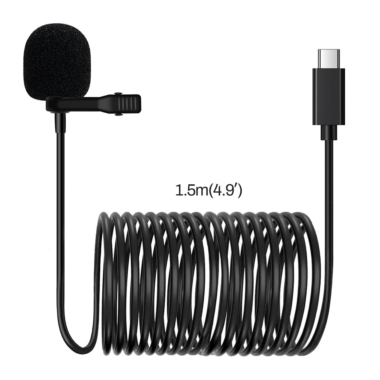 Litufoto Lavalier Microphone USB-C Lapel Video Professional Clip-on Mic (three cable lengths)