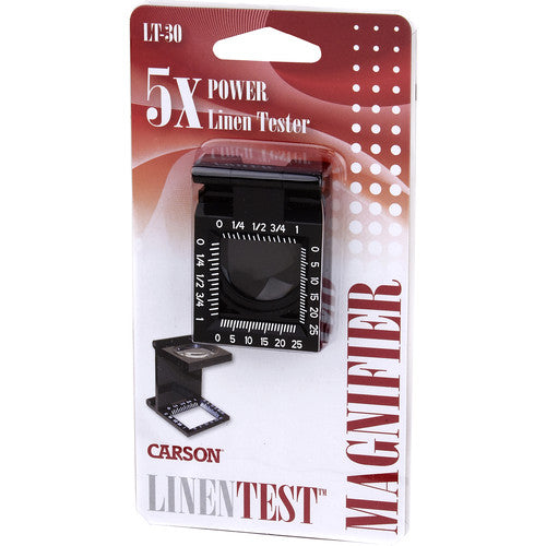 Carson LT-30 5x30 LinenTest Folding Loupe Magnifier, Black