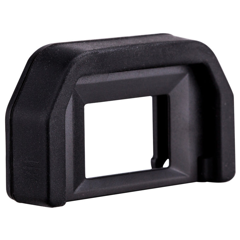 Black camera eyecup on a white background