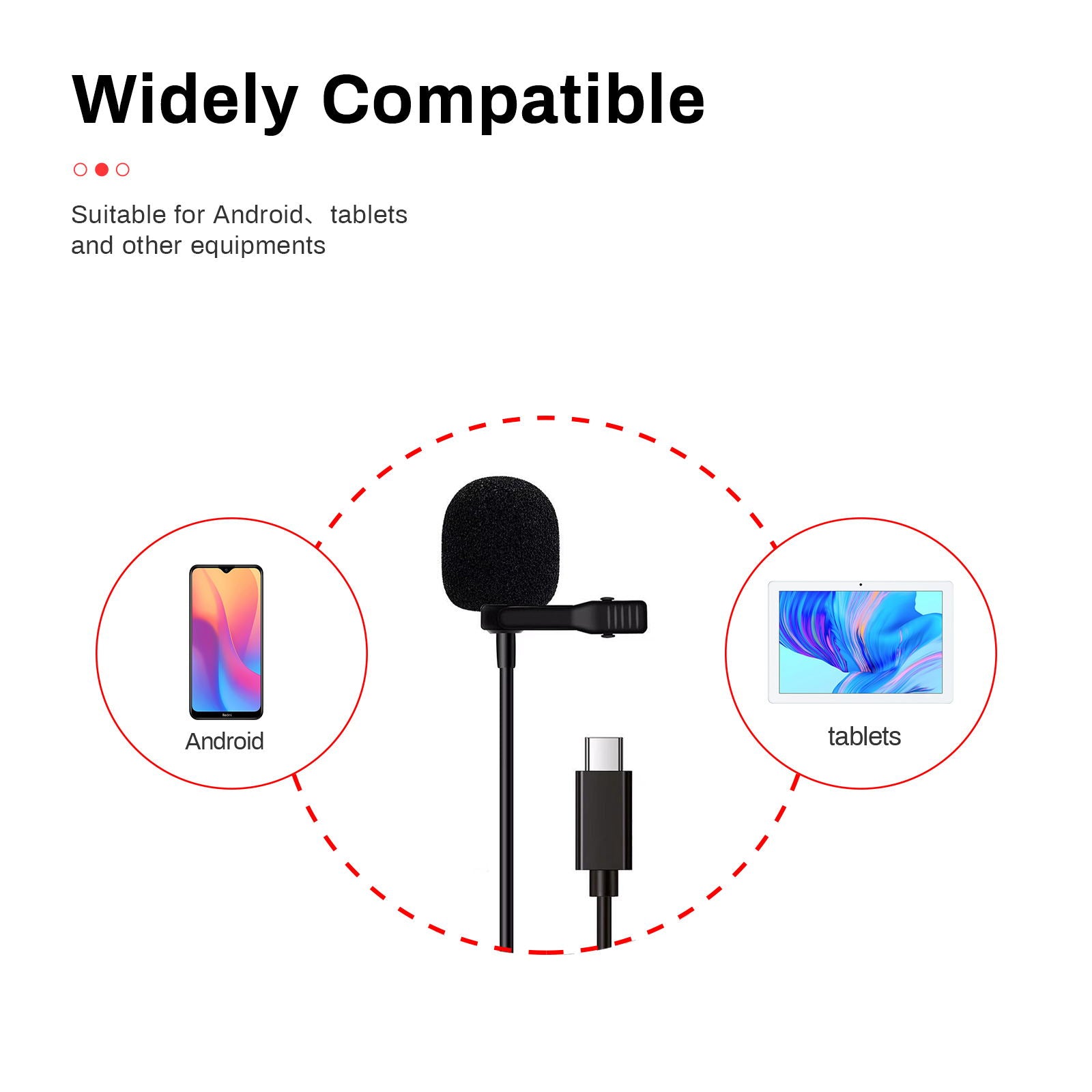 Litufoto Lavalier Microphone USB-C Lapel Video Professional Clip-on Mic (three cable lengths)
