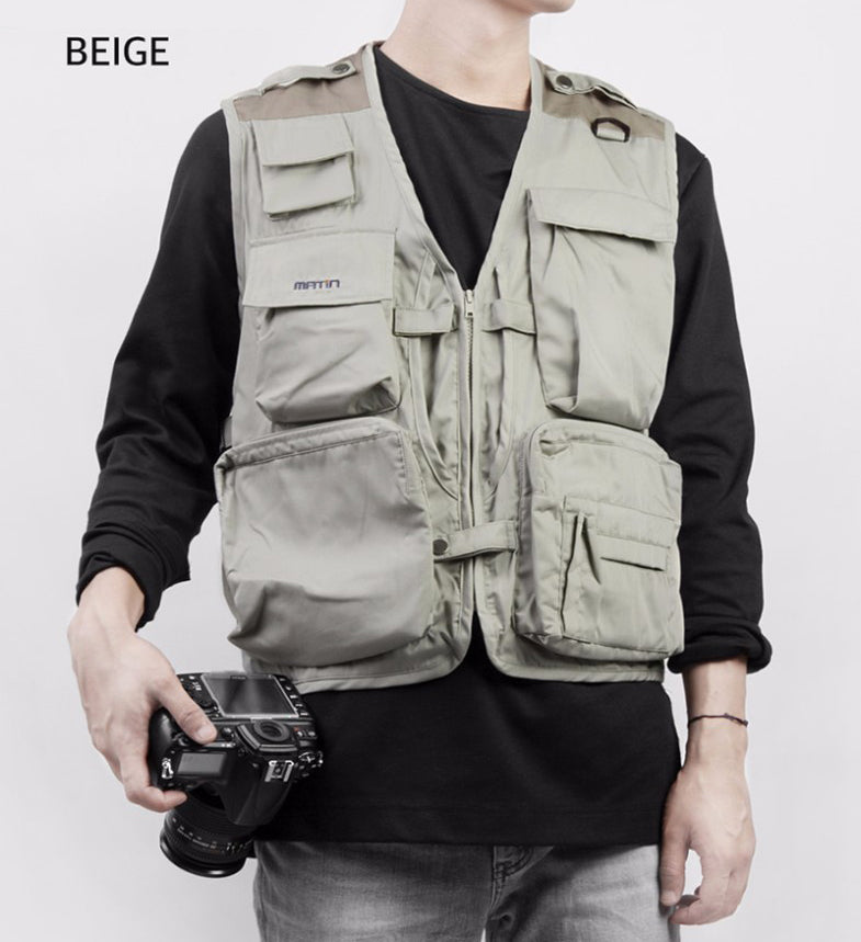 MATIN Photographers Shooting Vest - Beige - Various Sizes