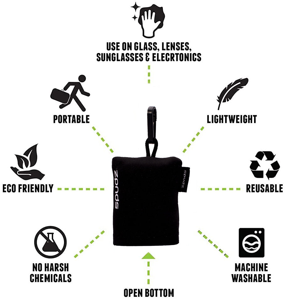 Spudz Microfibre Cloths 6x6" and 10x10" in various designs for cameras, glasses, screens, gadgets and more