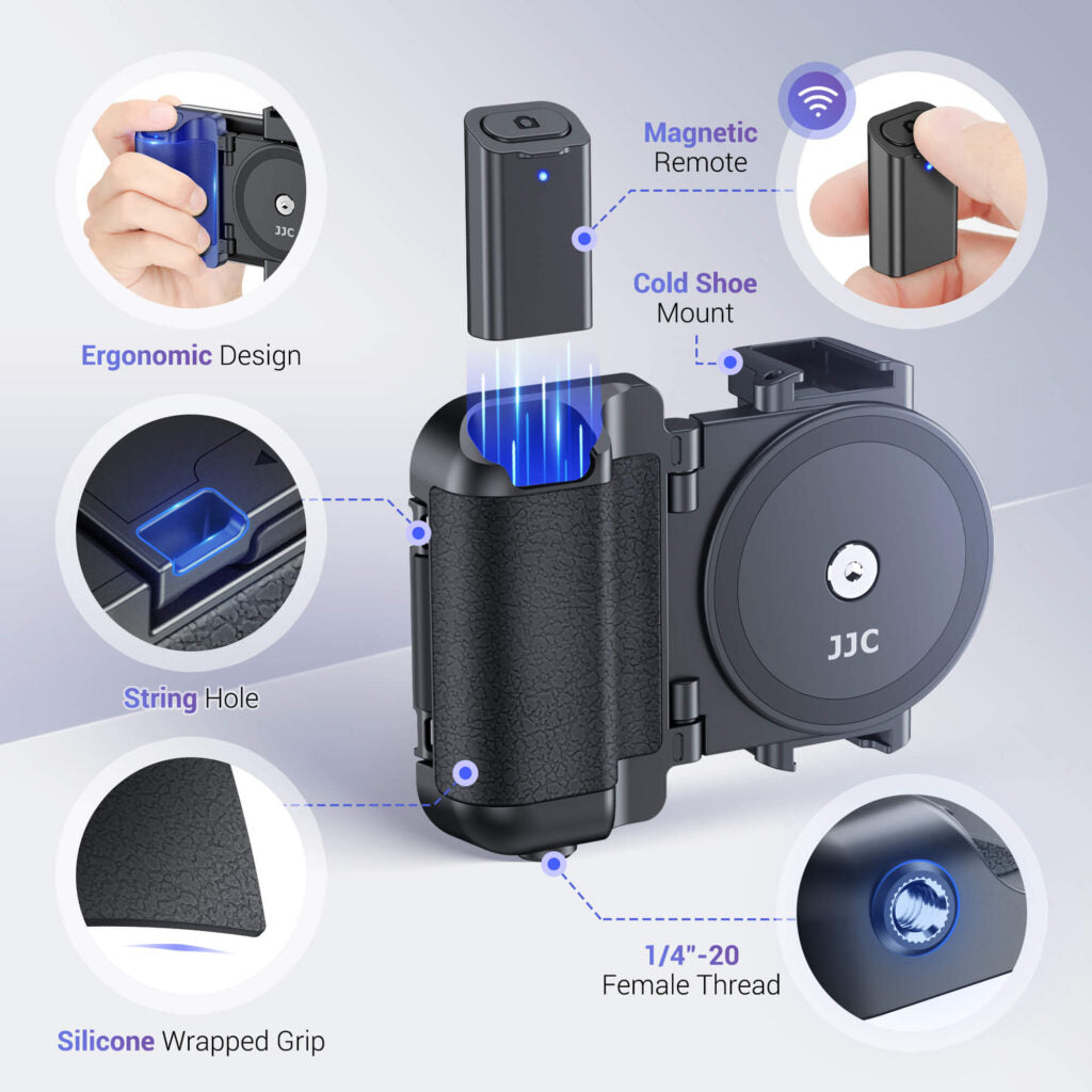 JJC Smartphone Grip, Smartphone Holder, Smartphone Stand, Wireless with Remote Control MSG-U1
