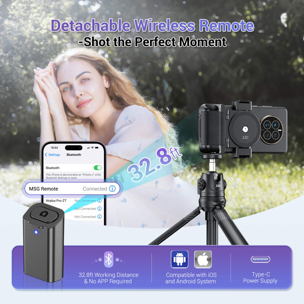 JJC Smartphone Grip, Smartphone Holder, Smartphone Stand, Wireless with Remote Control MSG-U1