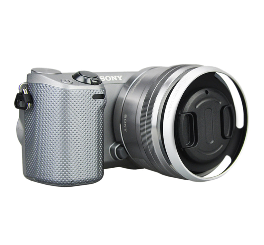 JJC Metal Lens Hood Sony EPZ 16-50mm OSS / Nikon 1 Nikkor 10mm F2.8 - Silver or Black