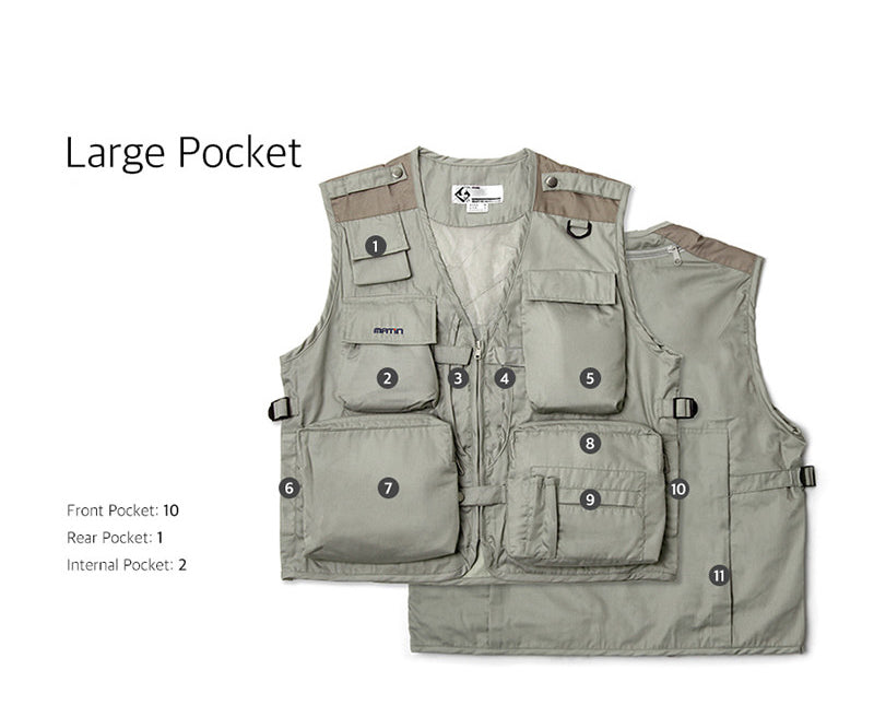 MATIN Photographers Shooting Vest - Beige - Various Sizes