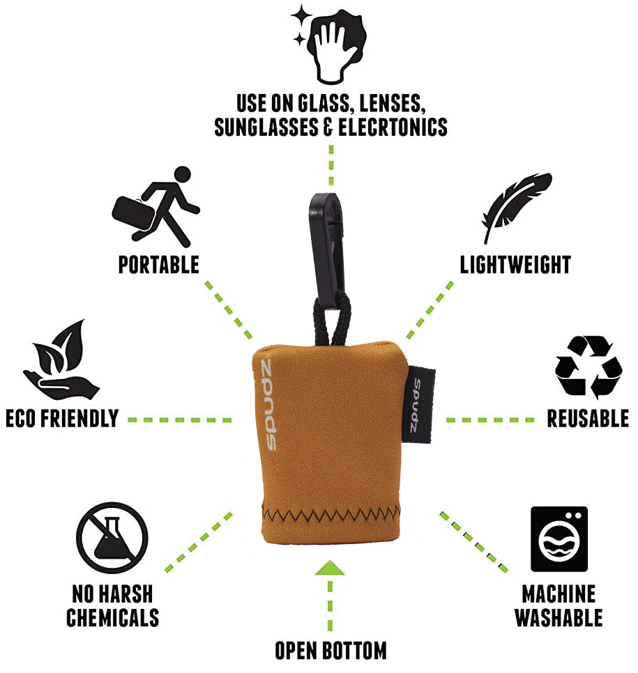 Spudz Microfibre Cloths 6x6" and 10x10" in various designs for cameras, glasses, screens, gadgets and more