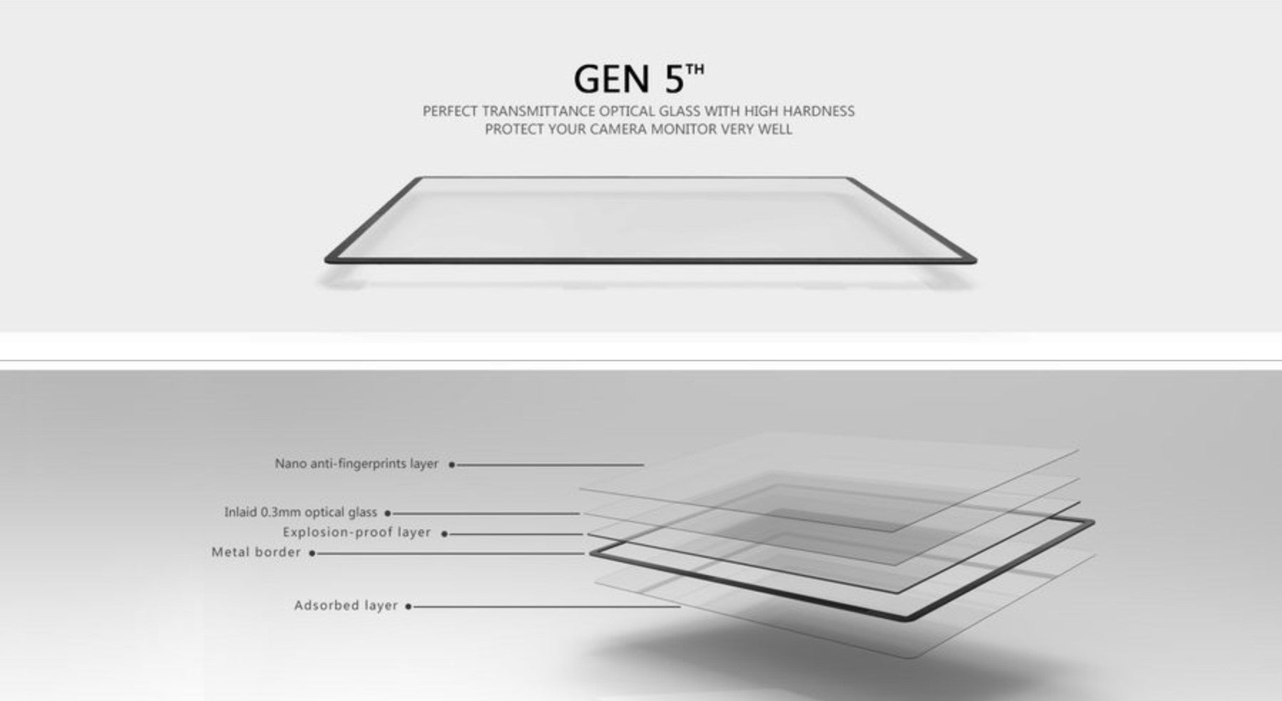 GGS LARMOR 5thGEN Self-Adhesive Optical Glass LCD Screen Protector with Magnetically Attached Monitor Hood for Canon EOS 70D / 80D/ 90D