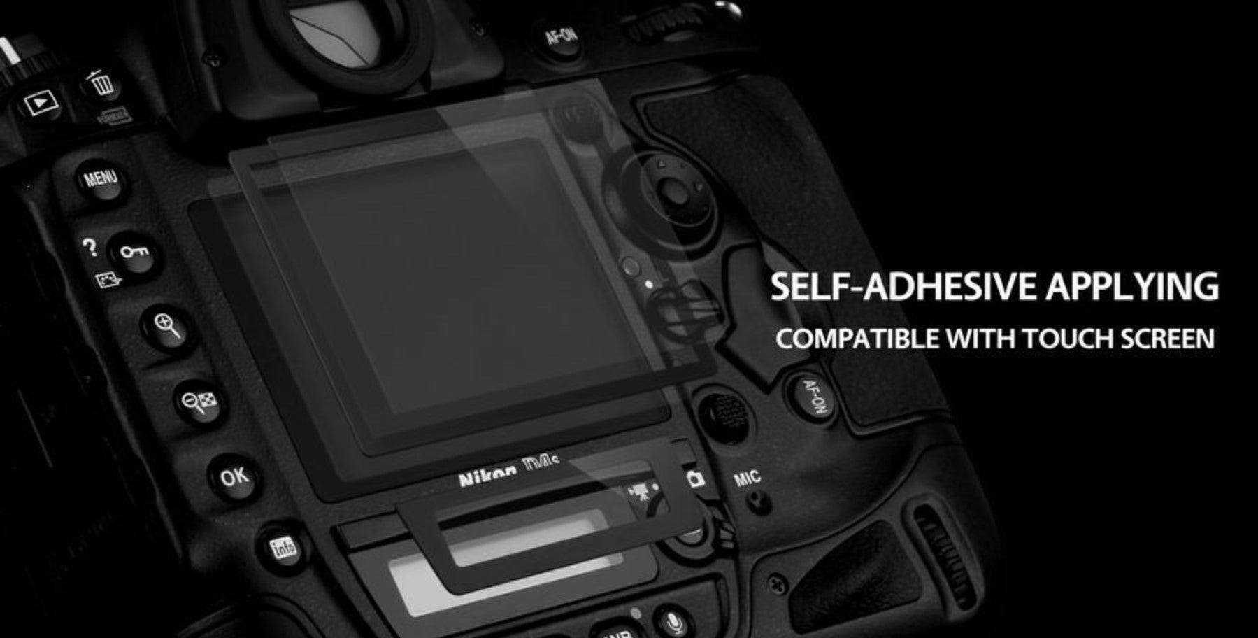 GGS LARMOR 5thGEN Self-Adhesive Optical Glass LCD Screen Protector with Magnetically Attached Monitor Hood for Nikon D850