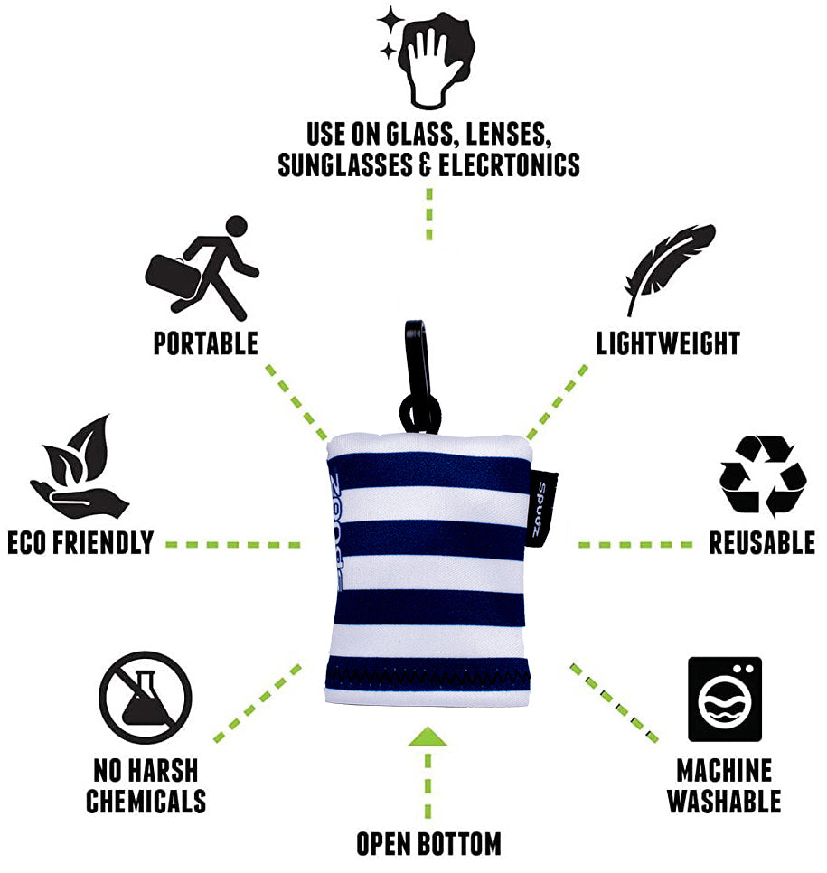 Spudz Microfibre Cloths 6x6" and 10x10" in various designs for cameras, glasses, screens, gadgets and more