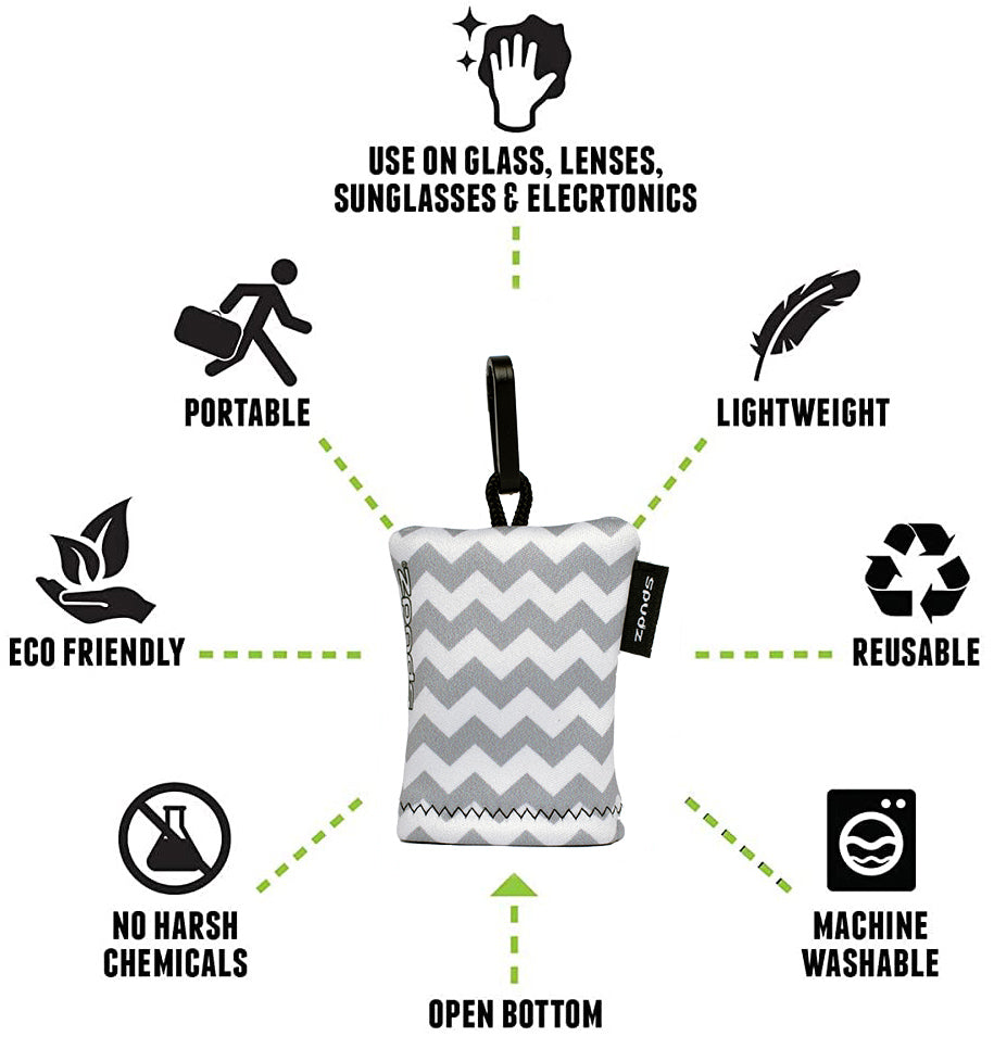 Spudz Microfibre Cloths 6x6" and 10x10" in various designs for cameras, glasses, screens, gadgets and more