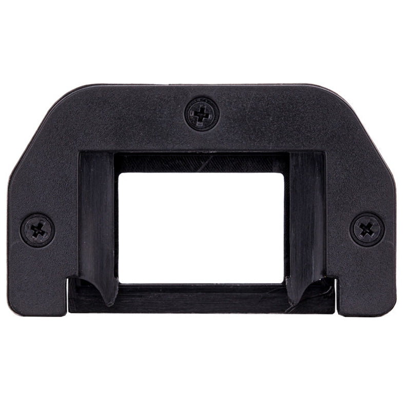 Black camera eyecup with JJC logo on a white background
