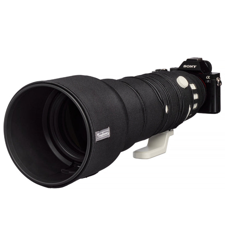 easyCover Lens Oak for Sony FE 400-800mm F/6.3-8 G OSS Camouflage camera lens with Sony branding on a white background, featuring the easyCover logo.