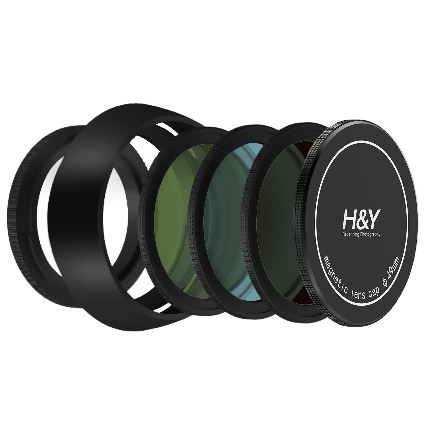 H&Y 49mm Filter Kit for Fujifilm X100V Kit Black / Silver includes (ND64, CPL, UV), lens cap and filter pouch