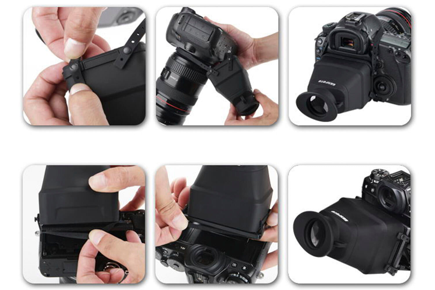 GGS LCD Optical Viewfinder 3x Magnifier LOUPE (S8) UNIVERSAL FITMENT, attach with bands
