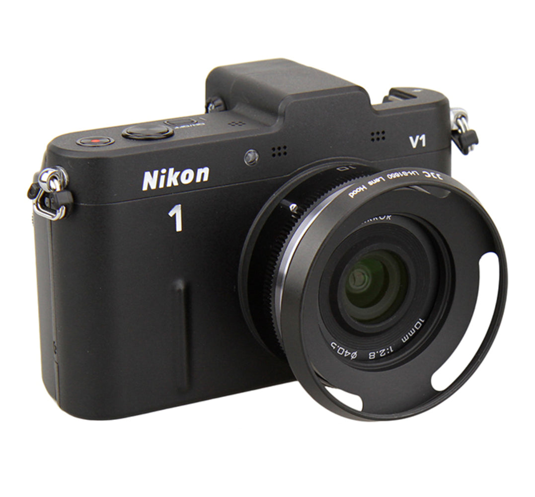 JJC Metal Lens Hood Sony EPZ 16-50mm OSS / Nikon 1 Nikkor 10mm F2.8 - Silver or Black