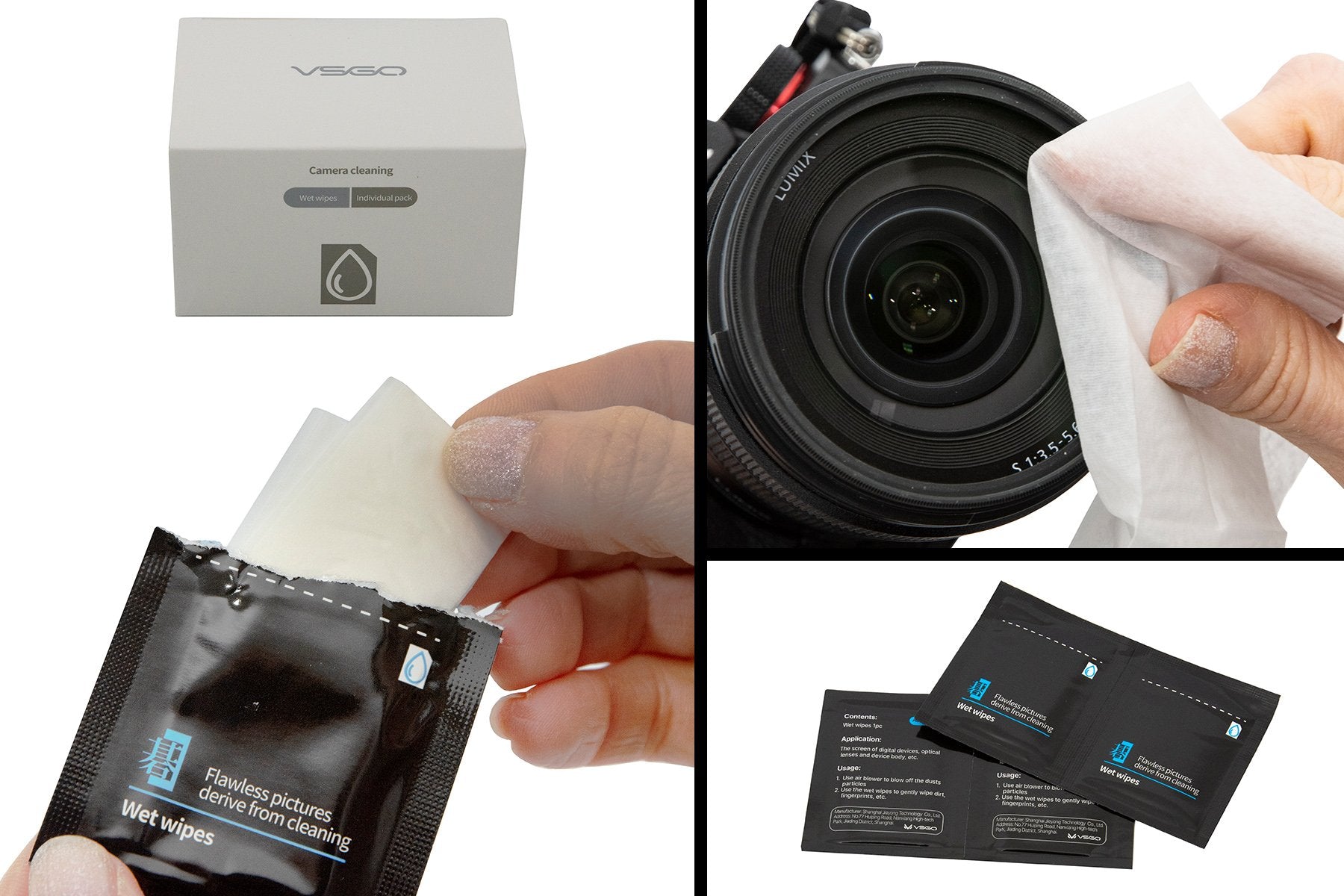 VSGO Camera Cleaning Wet Wipes (60pcs)