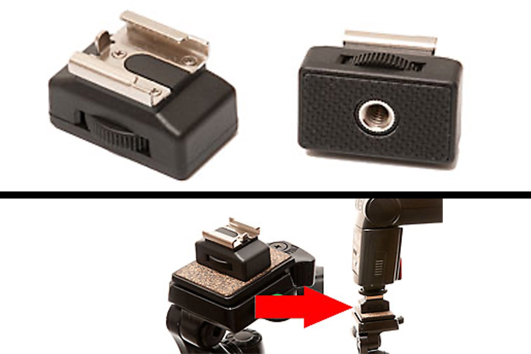 Hot Shoe to 1/4" 20 Thread Adaptor with Locking Ring (MSA-8)