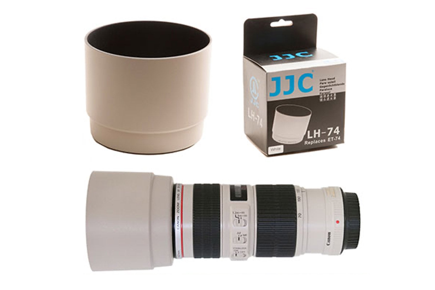 JJC LH-74 White Lens Hood for Canon EF 70-200 f4L IS USM & EF 70-200mmf4L USM replace ET-74