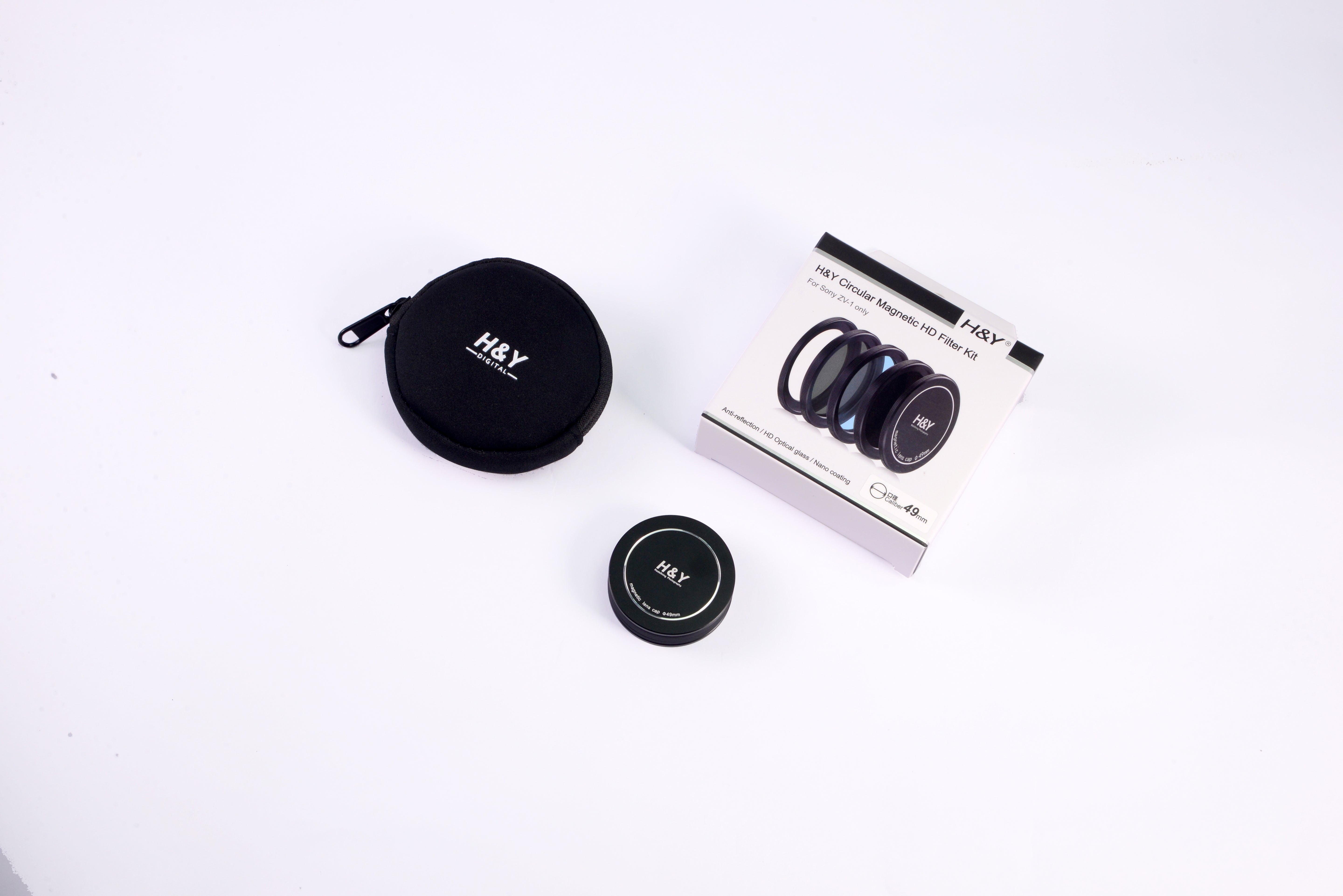 H&Y 49mm Filter Kit for Sony ZV-1  includes (ND64, CPL, UV), lens cap and filter pouch