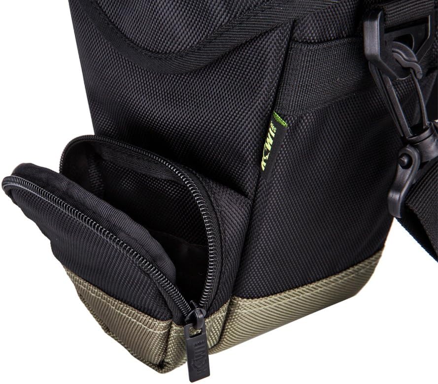 Holster Camera Bag with Waist and Shoulder Strap Black & Green ideal for DSLR Mirrorless with standard zoom