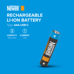 Newell AAA USB-C Onboard Litium Ion 500mAh Battery - DIRECT CHARGE USB-C / NO CHARGER RQD