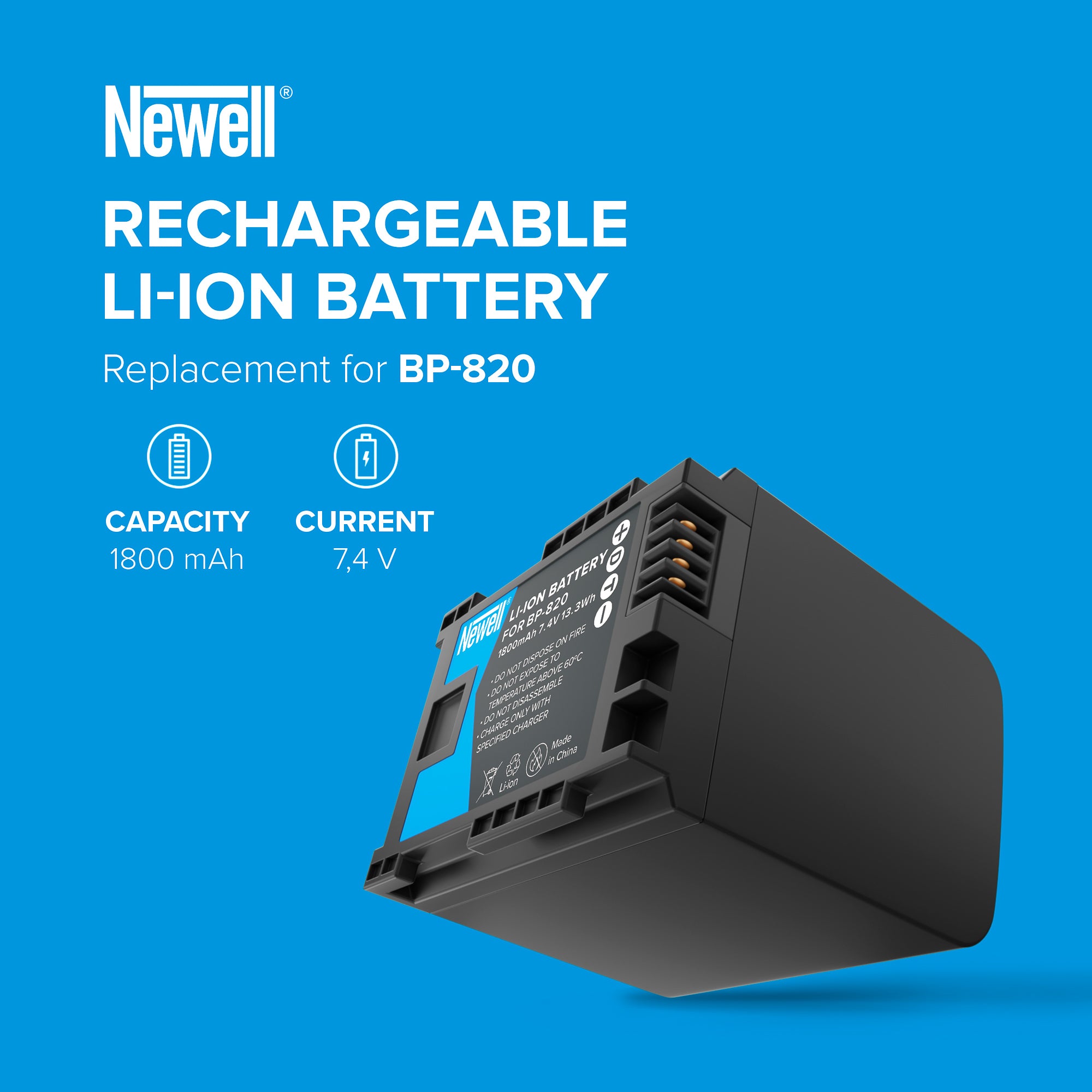 Batterie Newell BP-820 pour Canon