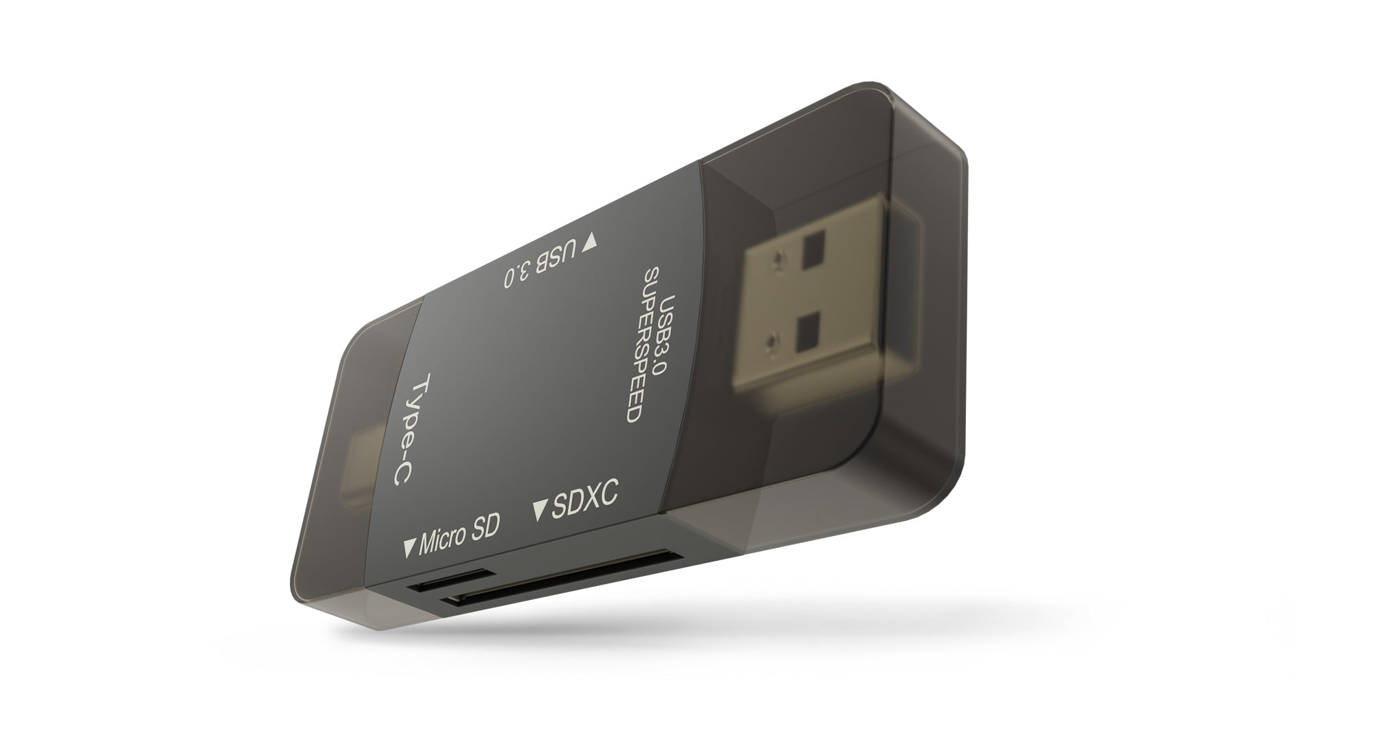 Newell USB "On The Go" Hub 3in1 - USB-C / USB-A Hub and USB-A pass-through MicroSD and SD cardreaders for phones/tablets or laptop - Graphite Colour
