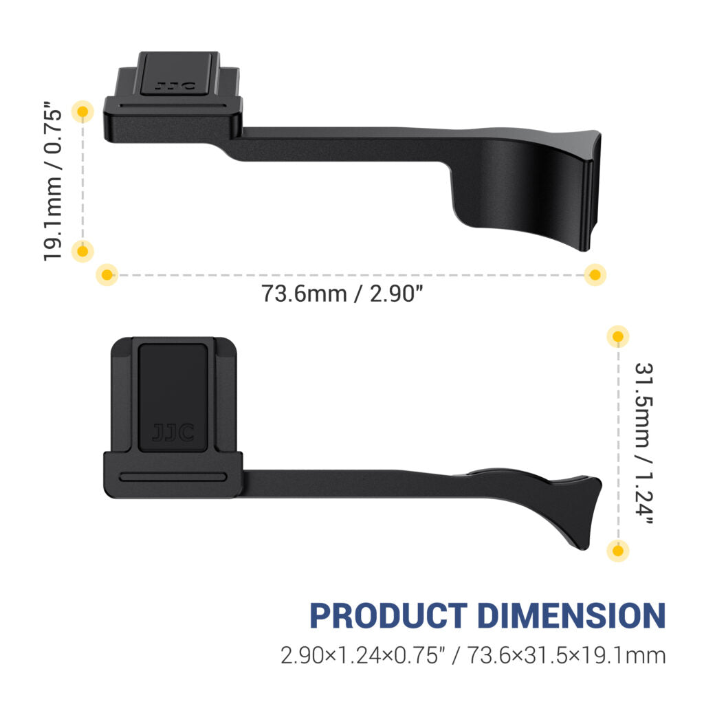 JJC Metal Hot Shoe Thumbs Up Grip for Leica D-Lux 8 Camera Anti Slip Hand Grip