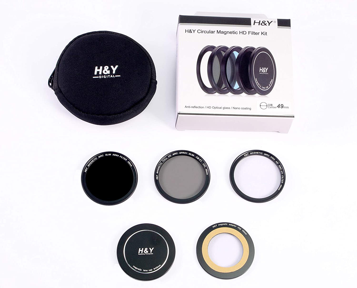 H&Y 49mm Filter Kit for Sony ZV-1  includes (ND64, CPL, UV), lens cap and filter pouch