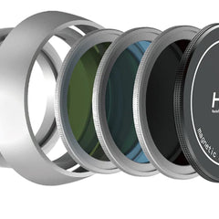 H&Y 49mm Filter Kit for Fujifilm X100V Kit Black / Silver includes (ND64, CPL, UV), lens cap and filter pouch