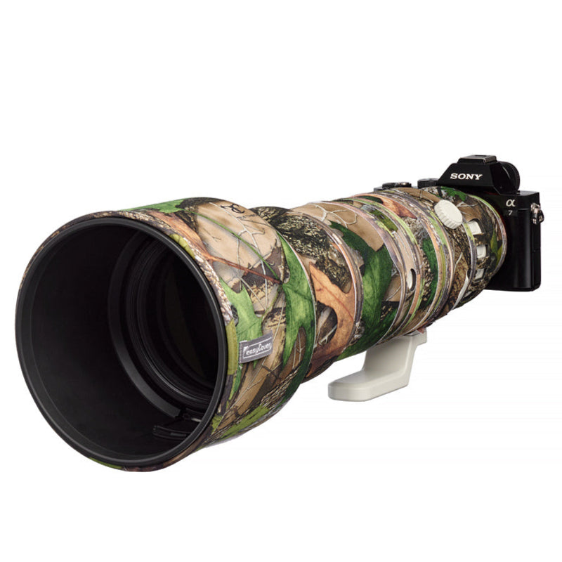 easyCover Lens Oak for Sony FE 400-800mm F/6.3-8 G OSS Camouflage camera lens with Sony branding on a white background, featuring the easyCover logo.