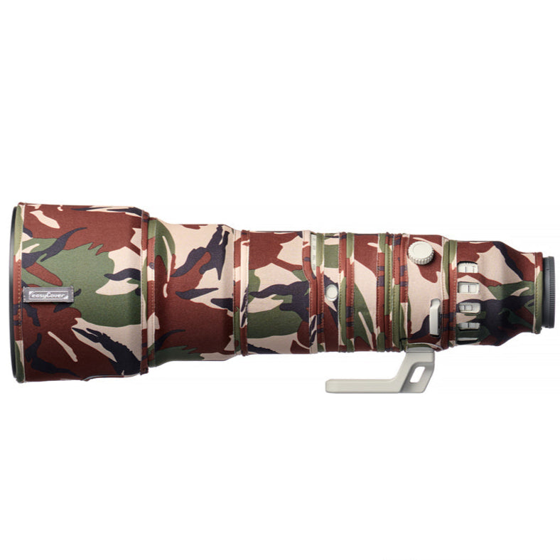 easyCover Lens Oak for Sony FE 400-800mm F/6.3-8 G OSS Camouflage camera lens with Sony branding on a white background, featuring the easyCover logo.
