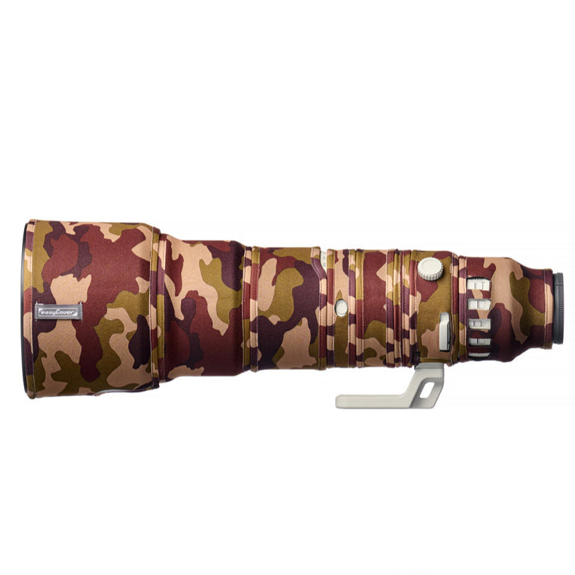 easyCover Lens Oak for Sony FE 400-800mm F/6.3-8 G OSS Camouflage camera lens with Sony branding on a white background, featuring the easyCover logo.