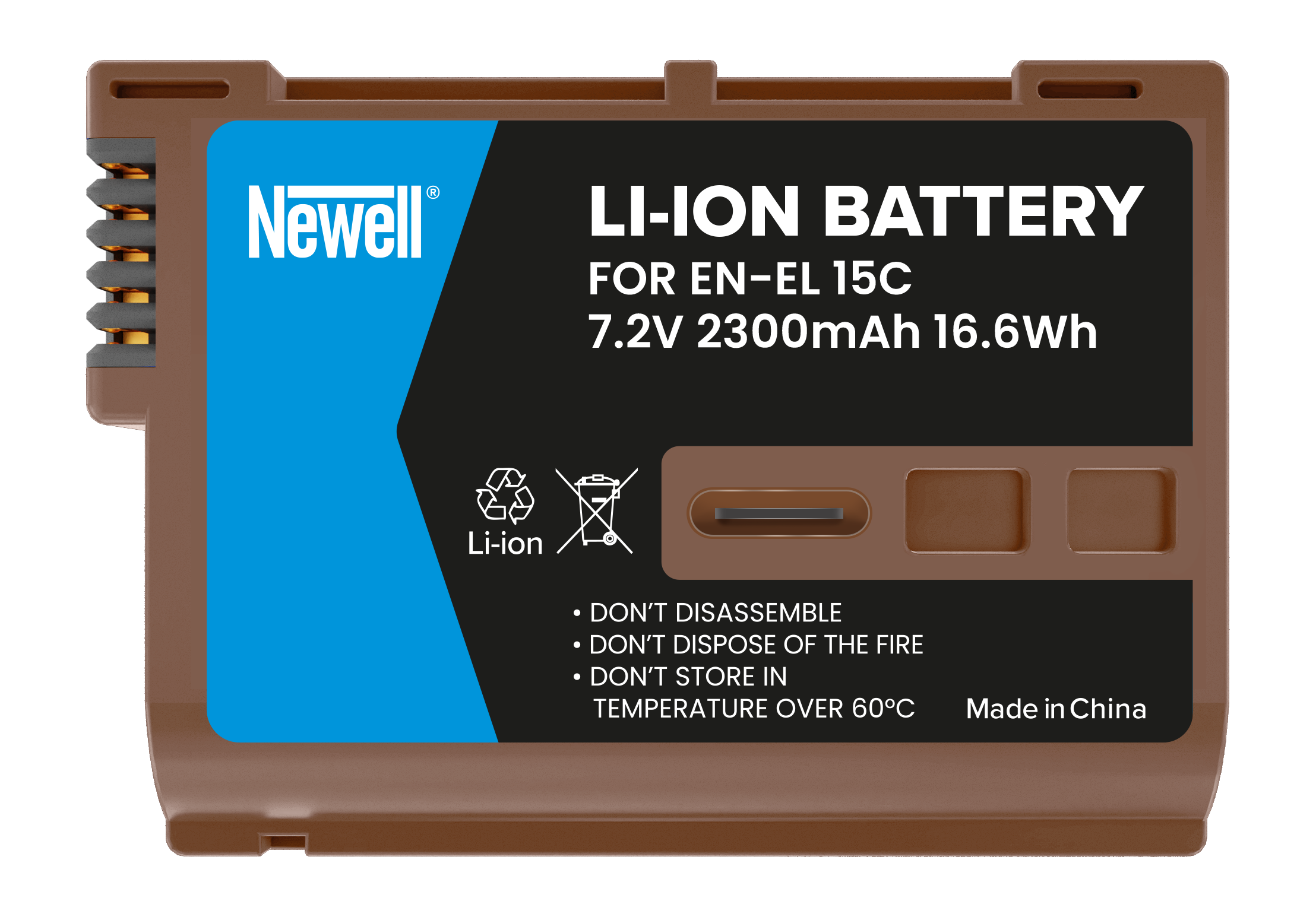 Newell Battery with USB-C onboard recharge EN-EL15C for Nikon (2300mAh)