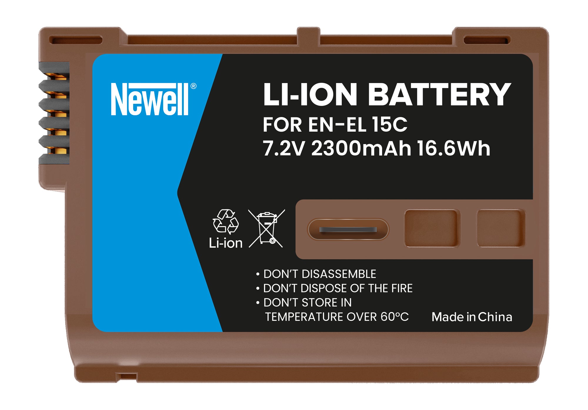Newell Battery with USB-C onboard recharge EN-EL15C for Nikon (2300mAh)