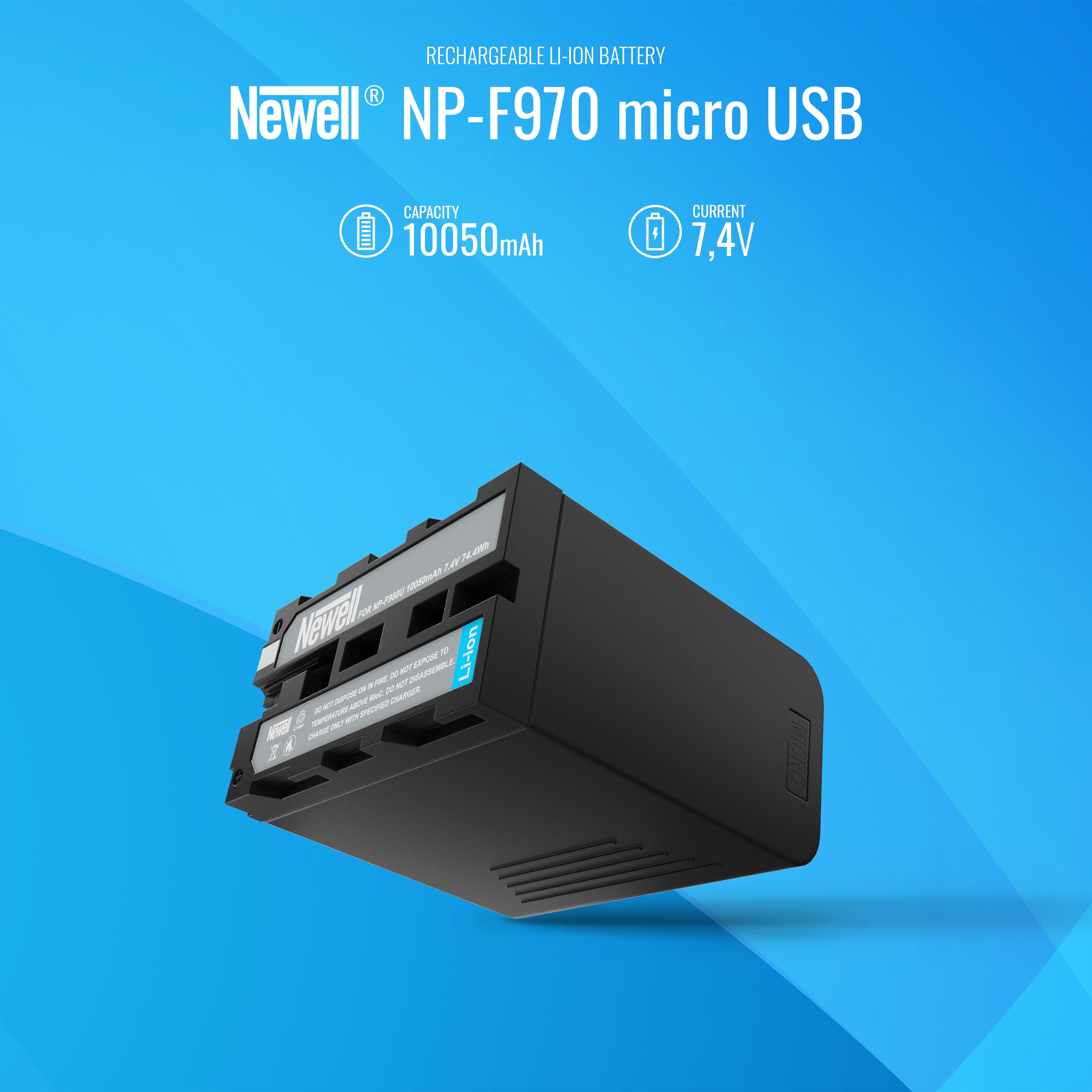 Batterie rechargeable Newell NP-F970 micro USB