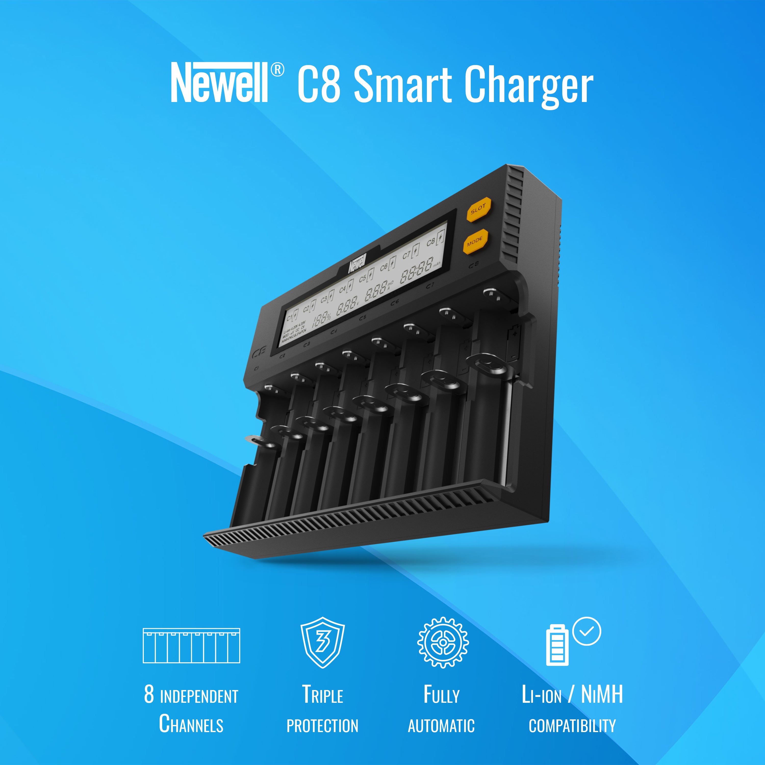 Newell Smart C8 Battery Charger for NiMH/Li-Ion batteries