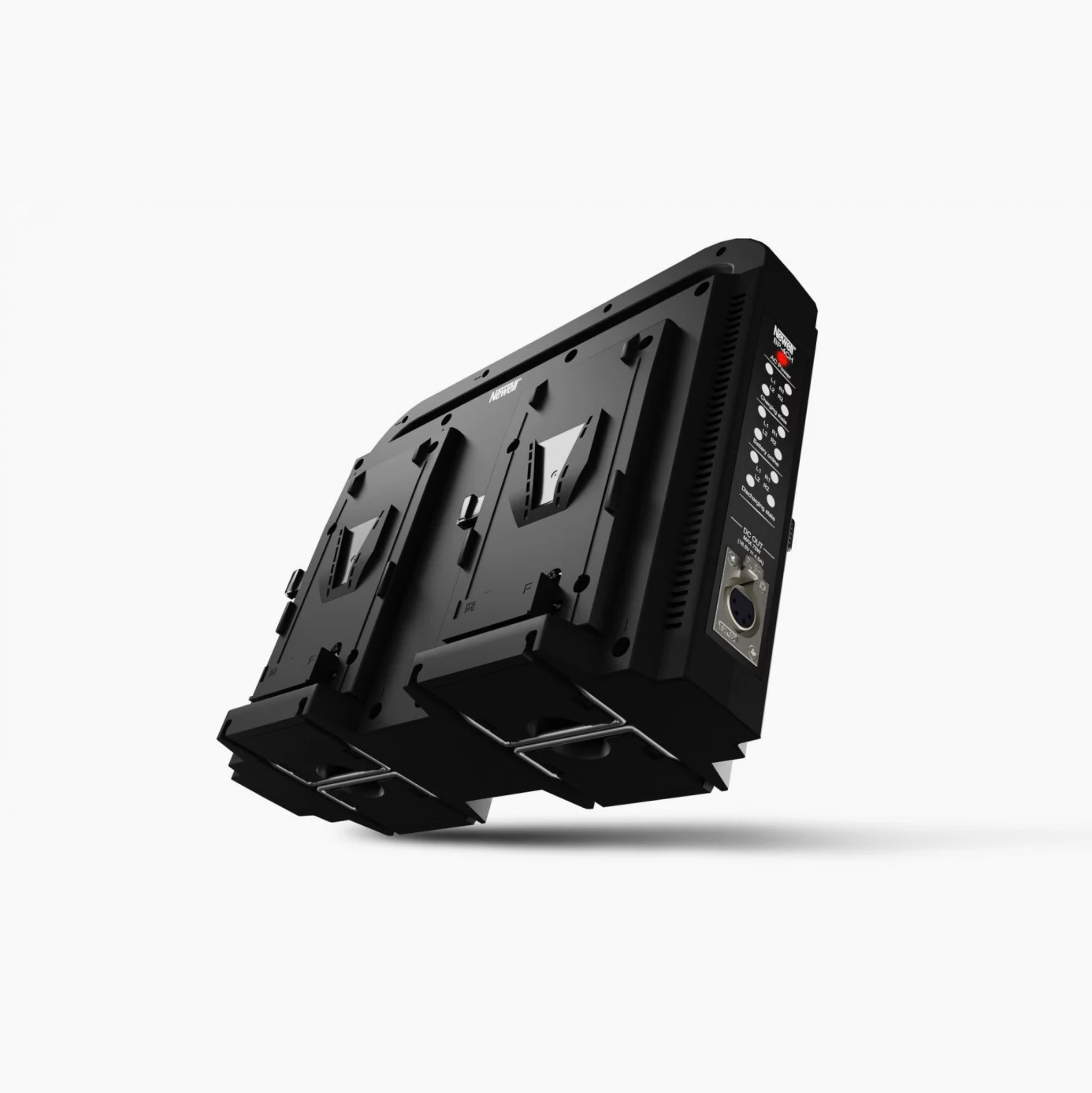 Newell BP-4CH four-channel charger for V-Mount batteries.