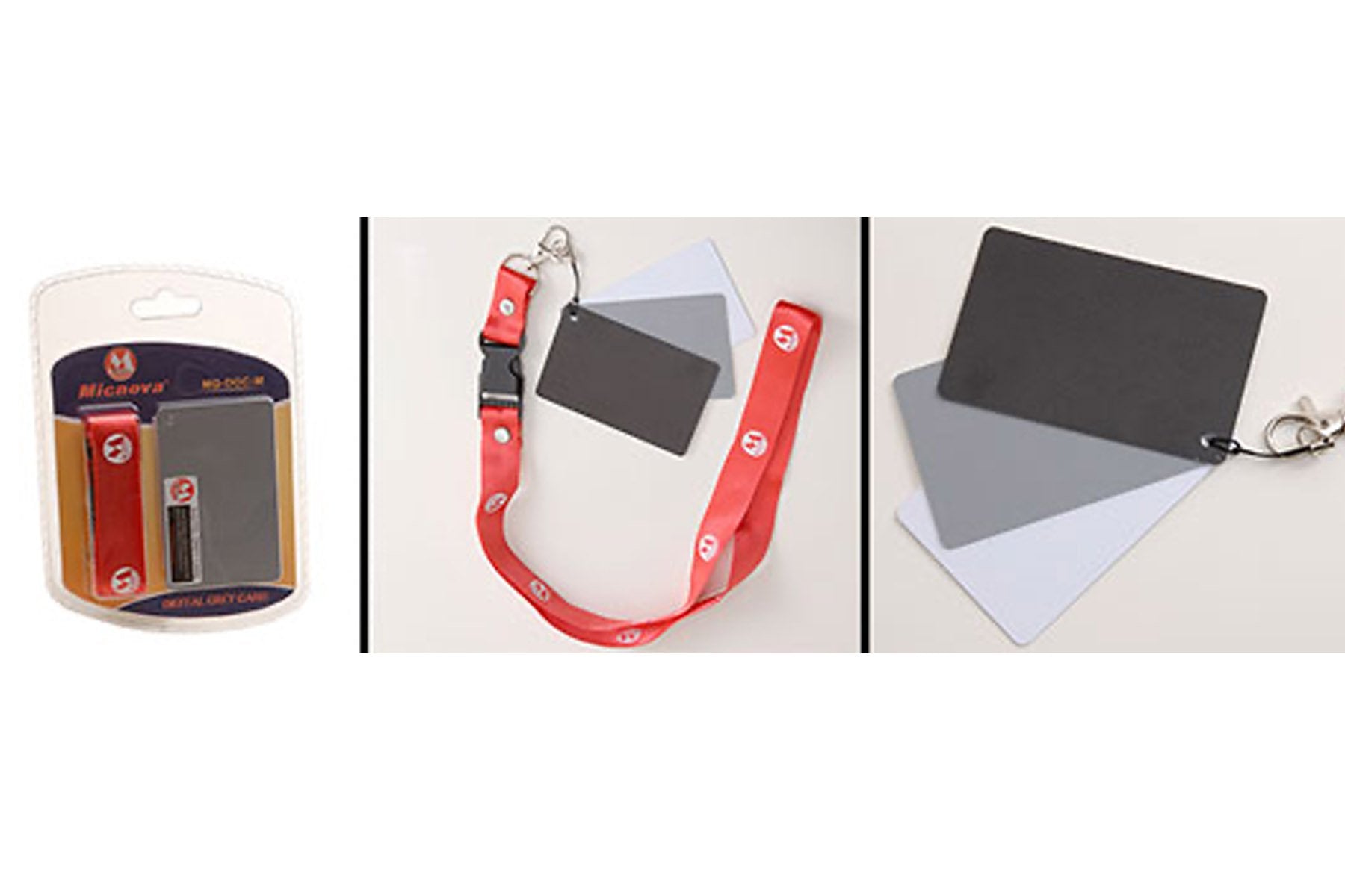 Micnova Digital Grey Card Set with Neck Strap